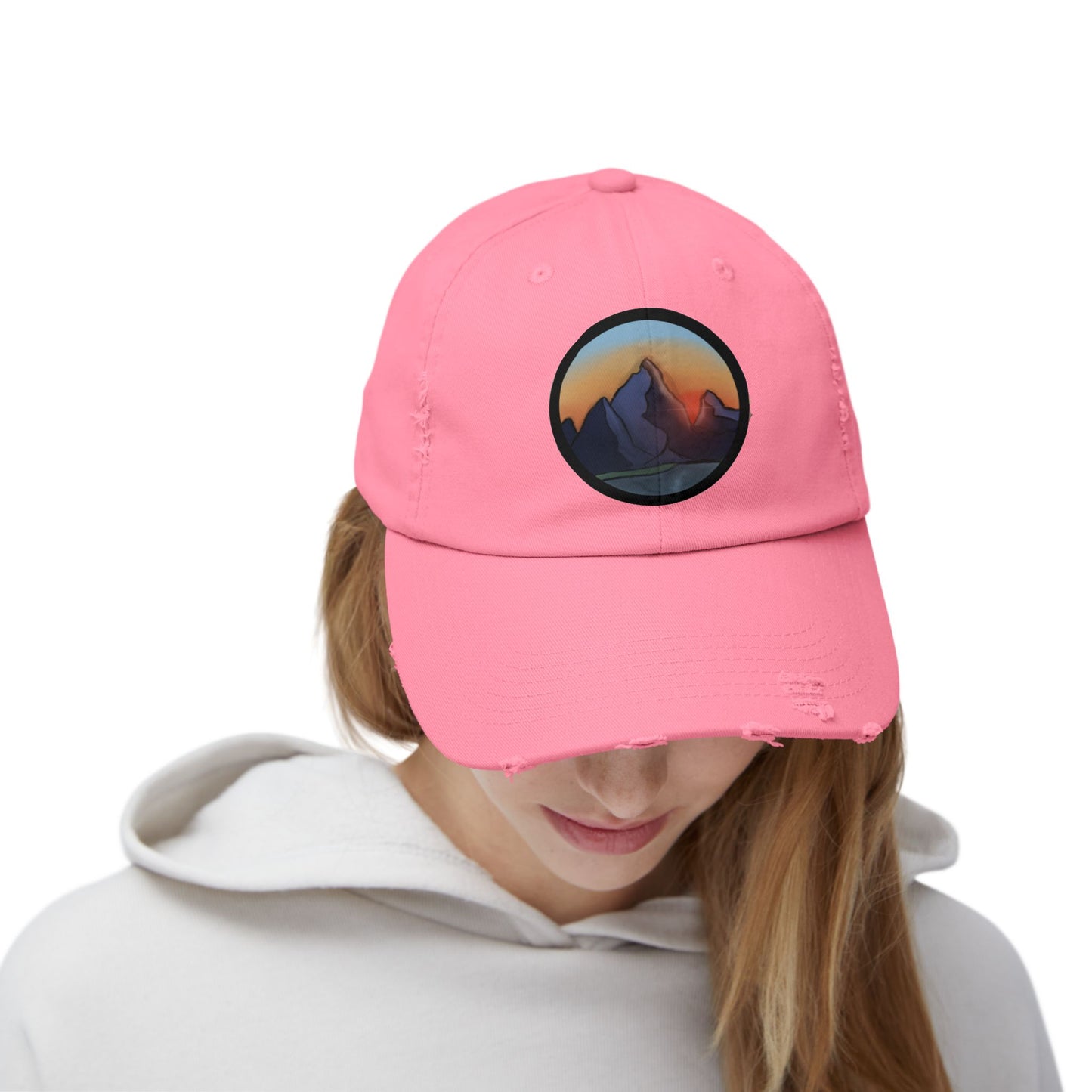 sunset Distressed Cap | Trendy Black Baseball Hat for Casual Outfits, Summer Fashion, Gift for Her, Outdoor Events, Everyday Wear
