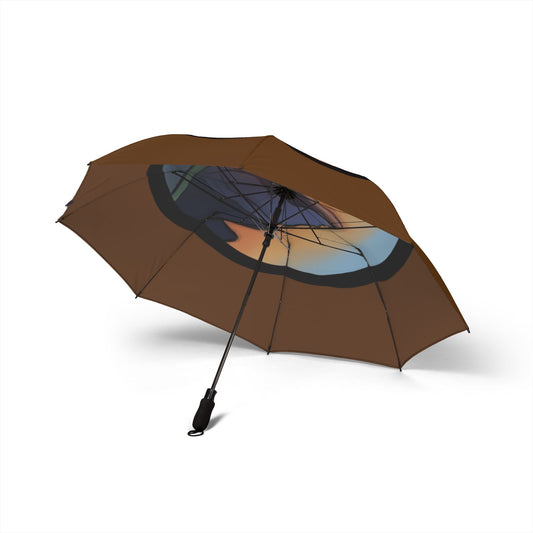 Artistic Semi-Automatic Umbrella, Stylish Portable Rain Protection, Travel Accessory, Outdoor Style