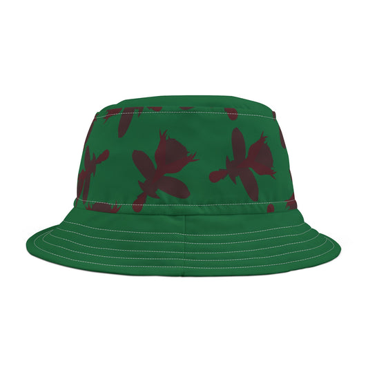 Floral Green Bucket Hat - Trendy Summer Accessory, Outdoor Fashion, Gift for Him/Her, Festival Wear, Beach Hat