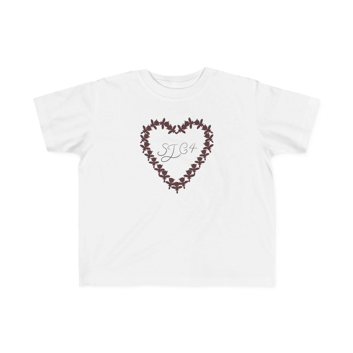 Heart-Shaped Floral Toddler Tee, Cute Kids T-Shirt, Baby Gift, Flower Print Shirt, Toddler Outfit, Party Wear