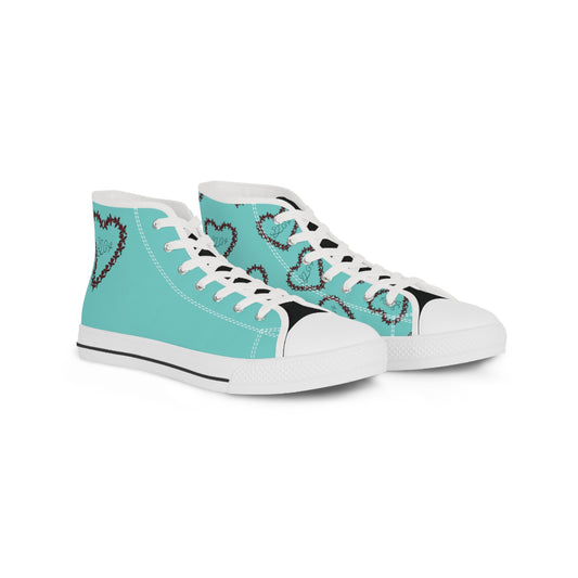 Blue Heart High Top Sneakers