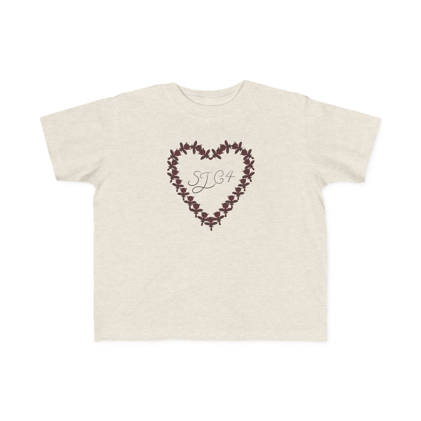 Heart-Shaped Floral Toddler Tee, Cute Kids T-Shirt, Baby Gift, Flower Print Shirt, Toddler Outfit, Party Wear