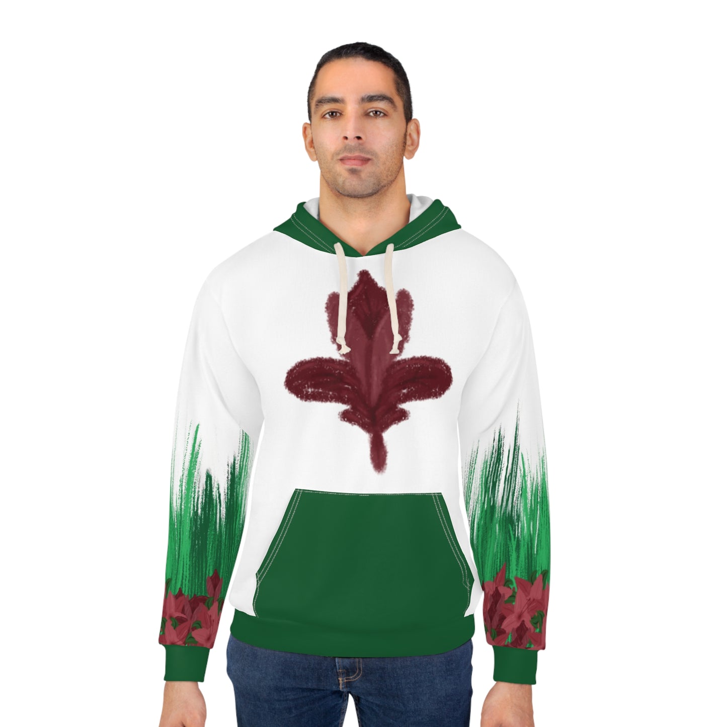 Nature-Inspired Unisex Pullover Hoodie, Cozy Hoodie for Every Day, Fall Gift, Floral AOP Design, Comfortable Casual Wear