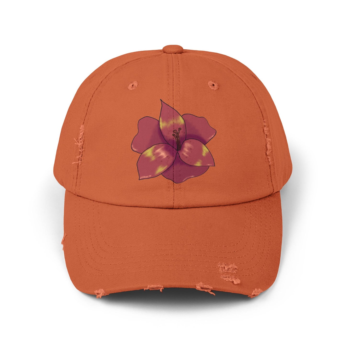 Floral Distressed Cap | Trendy Black Baseball Hat for Casual Outfits, Summer Fashion, Gift for Her, Outdoor Events, Everyday Wear