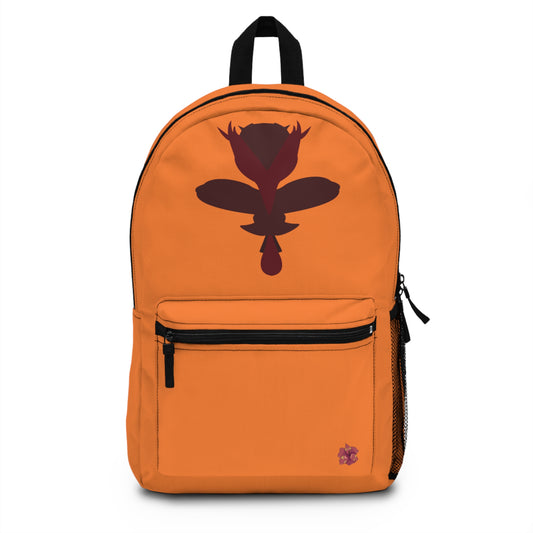 Vibrant Floral Backpack for School, Travel, and Everyday Use, Stylish Orange Bag, Flower Design Backpack, Trendy Student Backpack