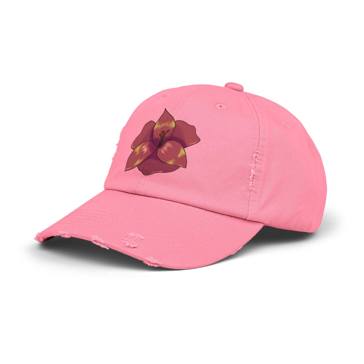 Floral Distressed Cap | Trendy Black Baseball Hat for Casual Outfits, Summer Fashion, Gift for Her, Outdoor Events, Everyday Wear