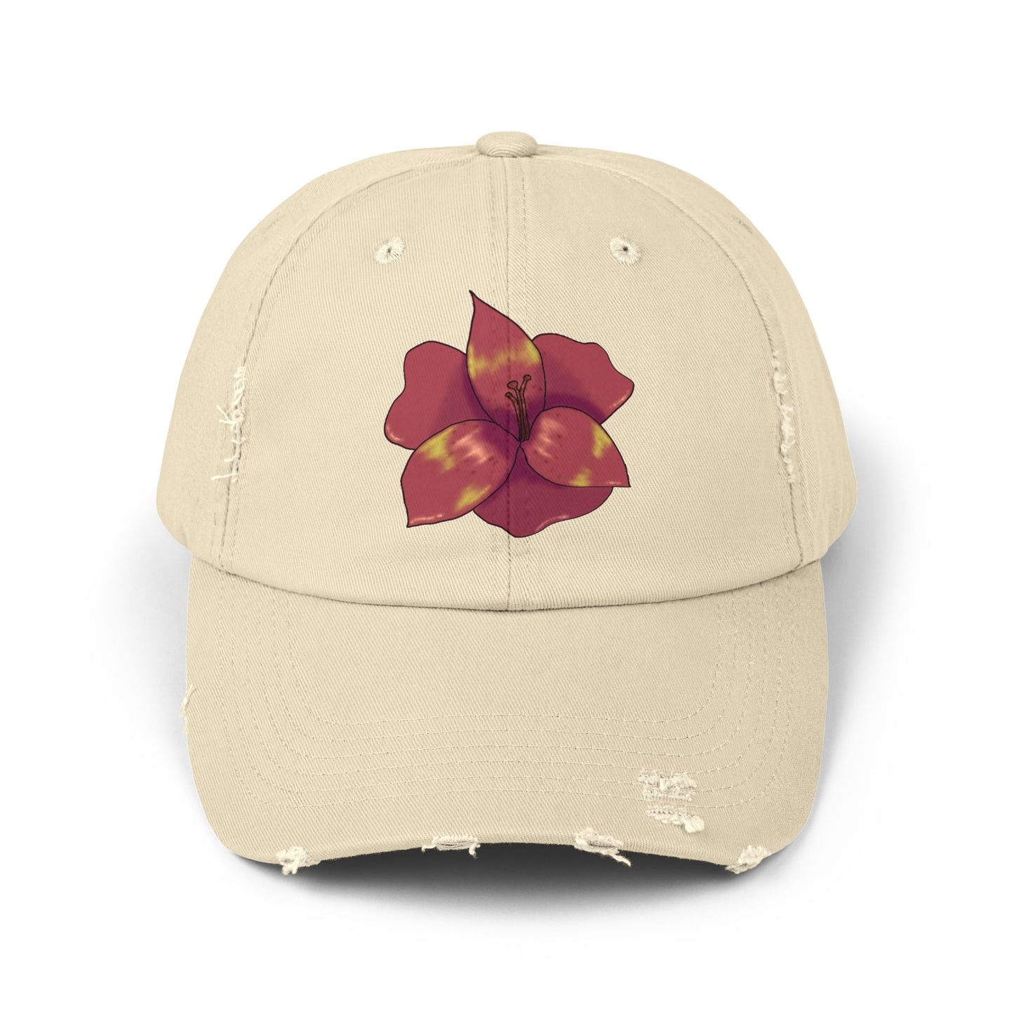 Floral Distressed Cap | Trendy Black Baseball Hat for Casual Outfits, Summer Fashion, Gift for Her, Outdoor Events, Everyday Wear