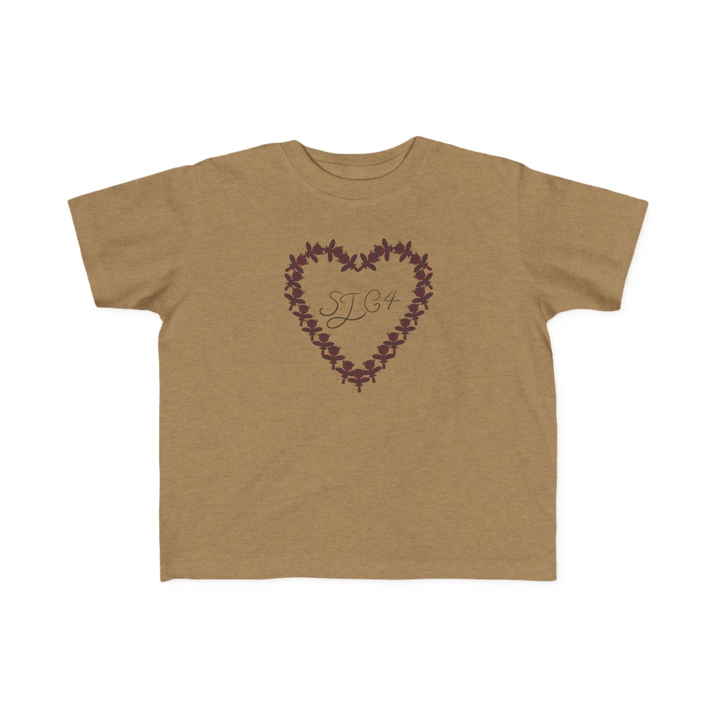 Heart-Shaped Floral Toddler Tee, Cute Kids T-Shirt, Baby Gift, Flower Print Shirt, Toddler Outfit, Party Wear