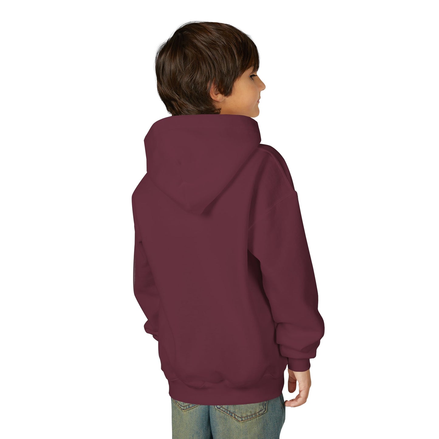 White of Youth Heart-Embellished Hooded Sweatshirt, Cozy Winter Wear, Teen Gift, Valentine's Day Hoodie, Comfortable Layering