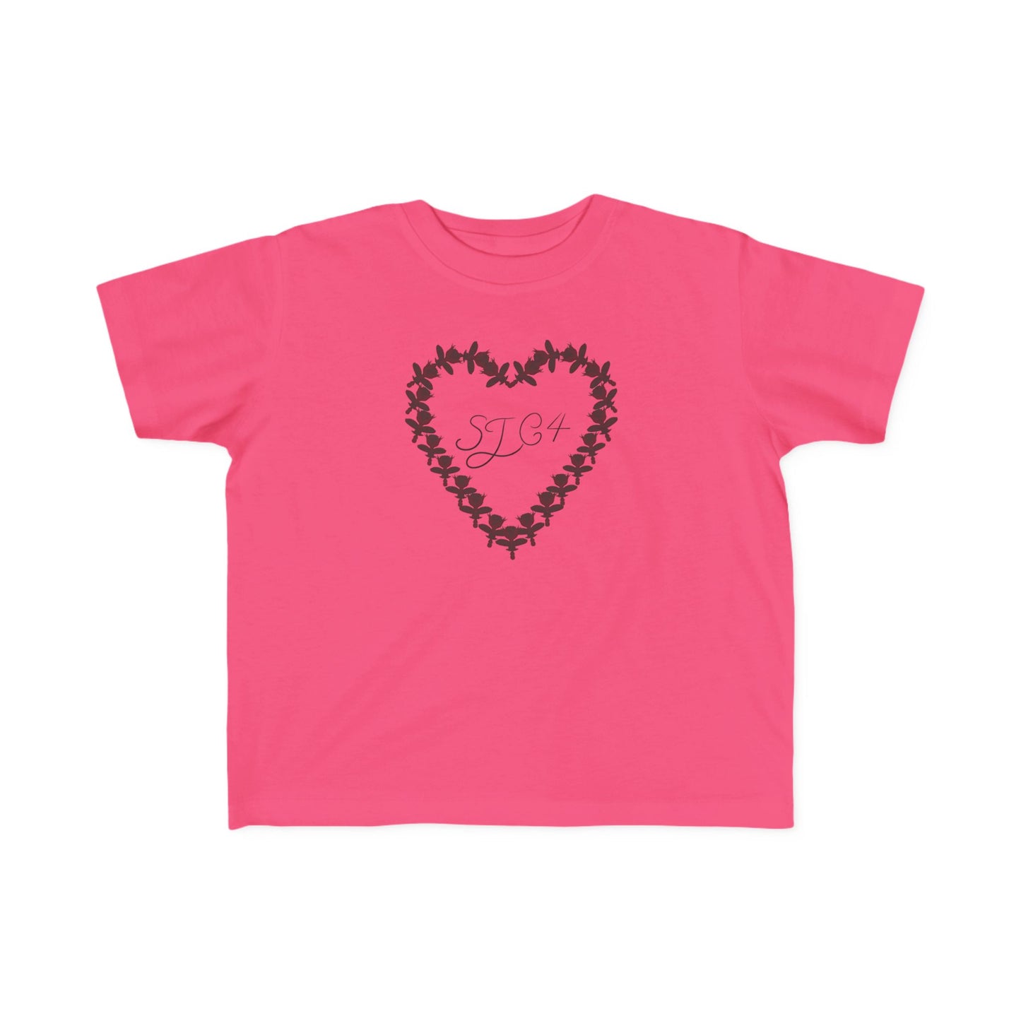 Heart-Shaped Floral Toddler Tee, Cute Kids T-Shirt, Baby Gift, Flower Print Shirt, Toddler Outfit, Party Wear