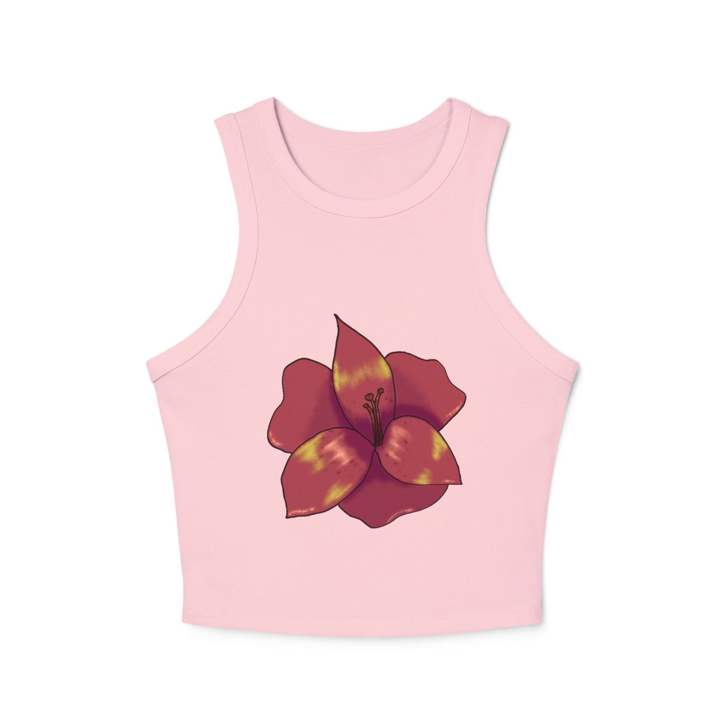 Floral Women's Ribbed Tank Top, Stylish Crop Top, Summer Wear, Beach Attire, Casual Outfit, Gift for Her