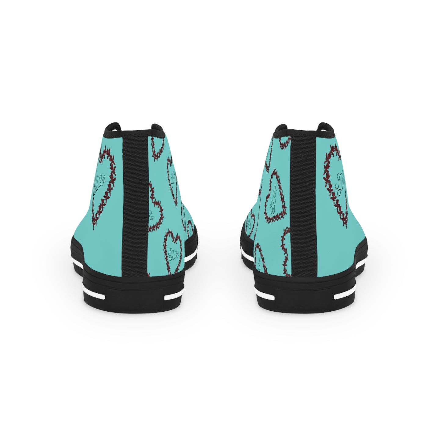 Blue Heart High Top Sneakers