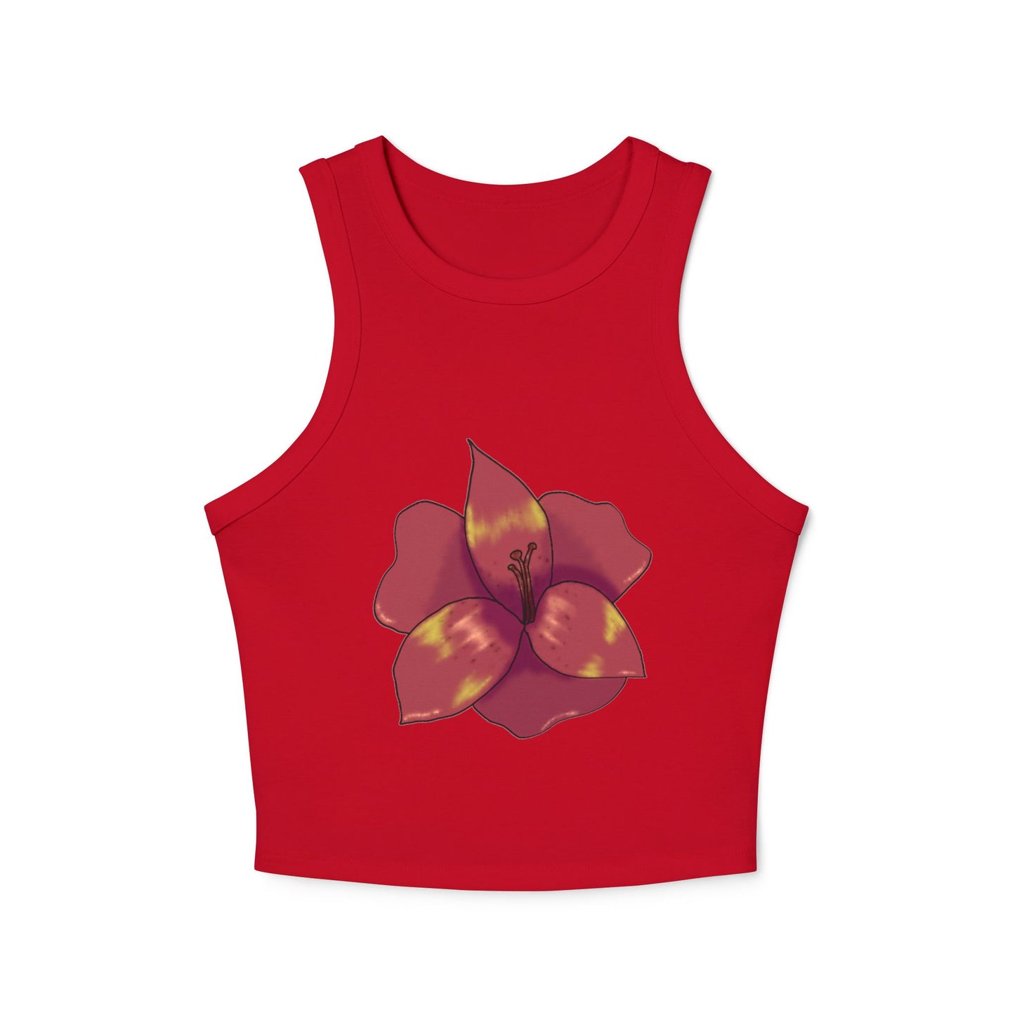 Floral Women's Ribbed Tank Top, Stylish Crop Top, Summer Wear, Beach Attire, Casual Outfit, Gift for Her