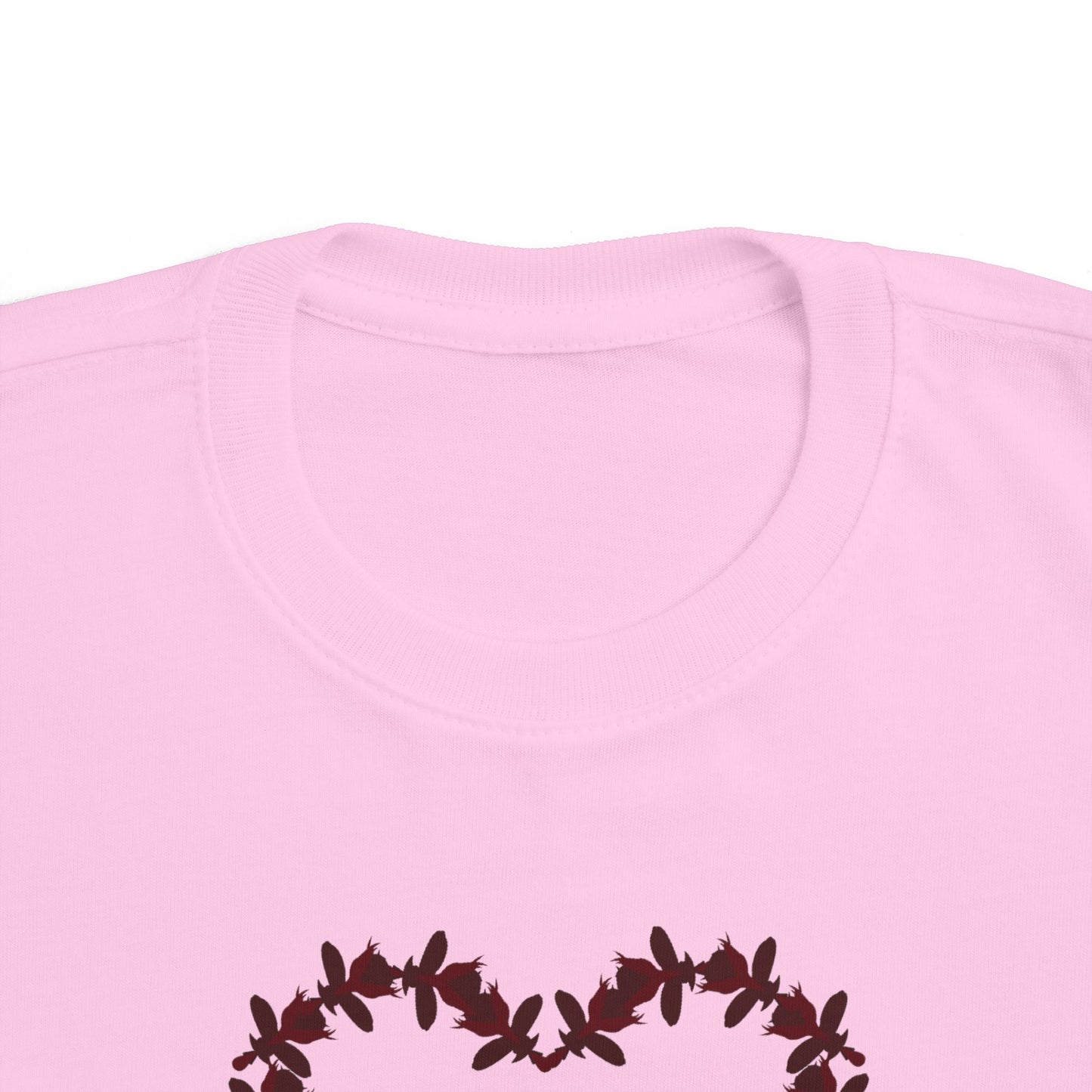 Heart-Shaped Floral Toddler Tee, Cute Kids T-Shirt, Baby Gift, Flower Print Shirt, Toddler Outfit, Party Wear