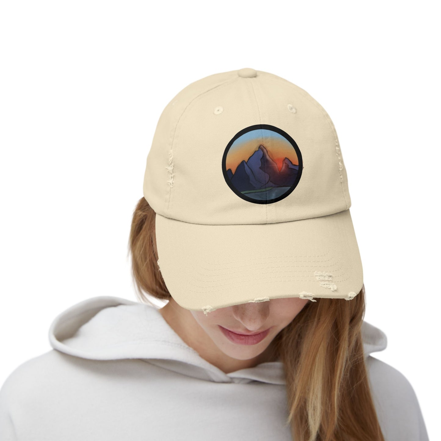 sunset Distressed Cap | Trendy Black Baseball Hat for Casual Outfits, Summer Fashion, Gift for Her, Outdoor Events, Everyday Wear