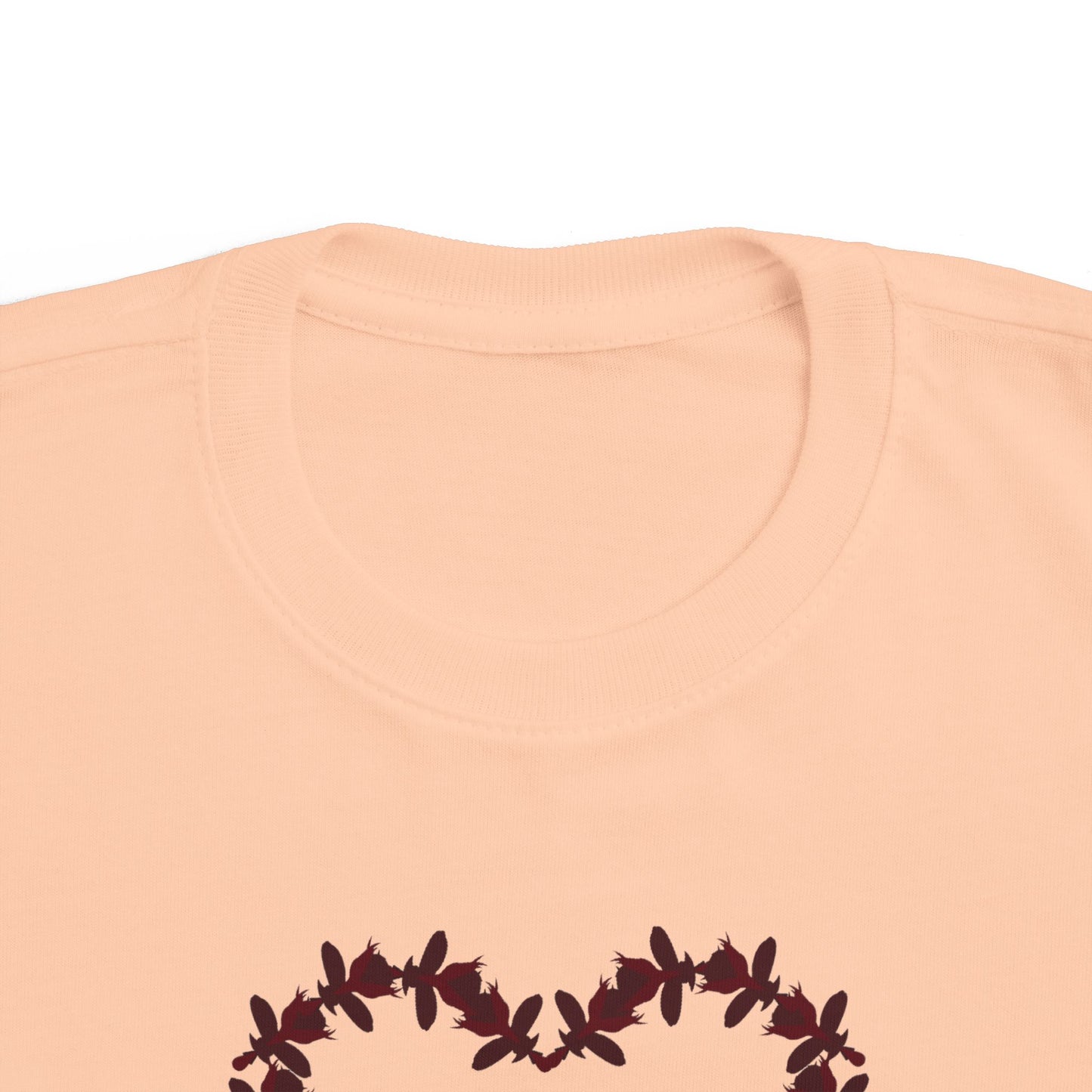 Heart-Shaped Floral Toddler Tee, Cute Kids T-Shirt, Baby Gift, Flower Print Shirt, Toddler Outfit, Party Wear