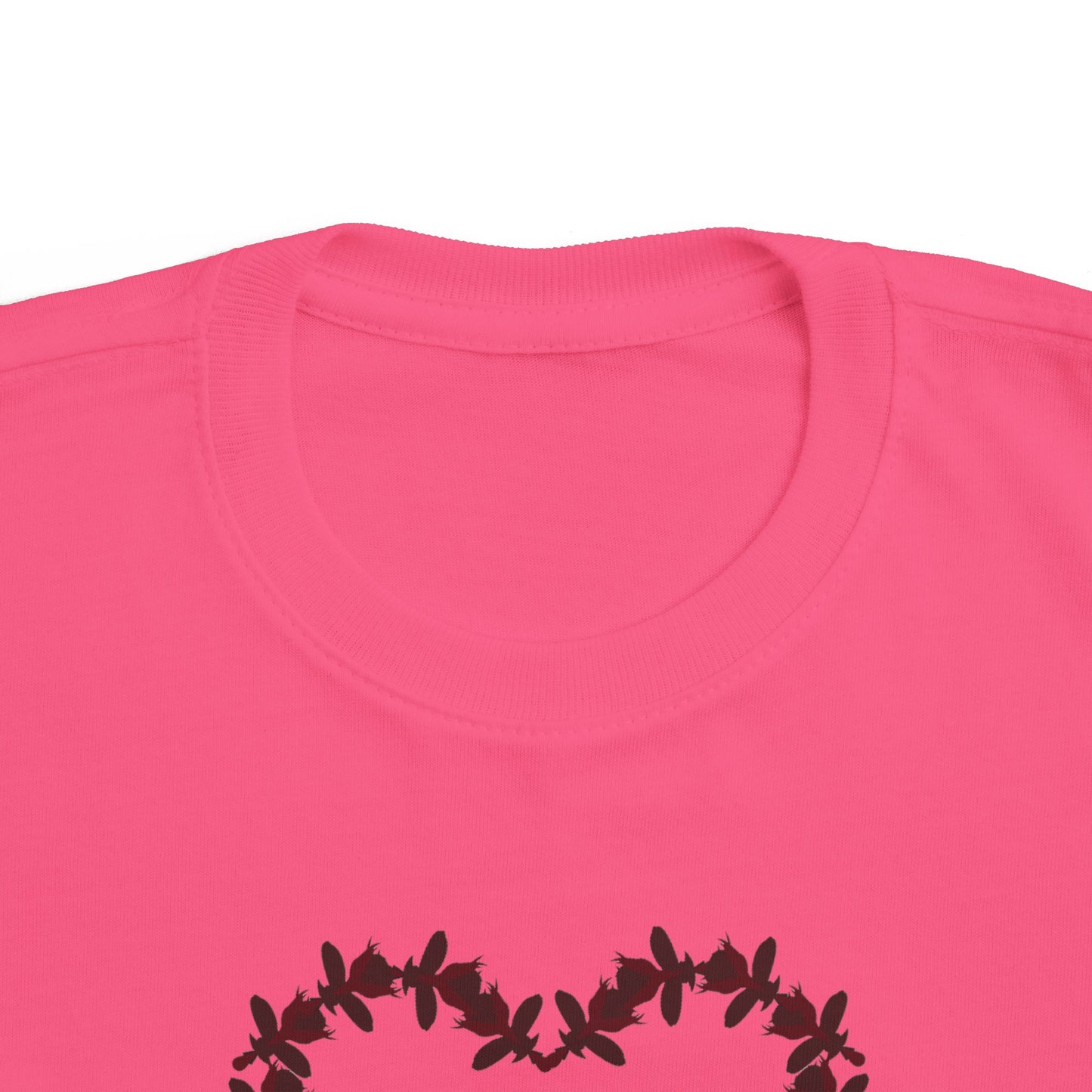 Heart-Shaped Floral Toddler Tee, Cute Kids T-Shirt, Baby Gift, Flower Print Shirt, Toddler Outfit, Party Wear