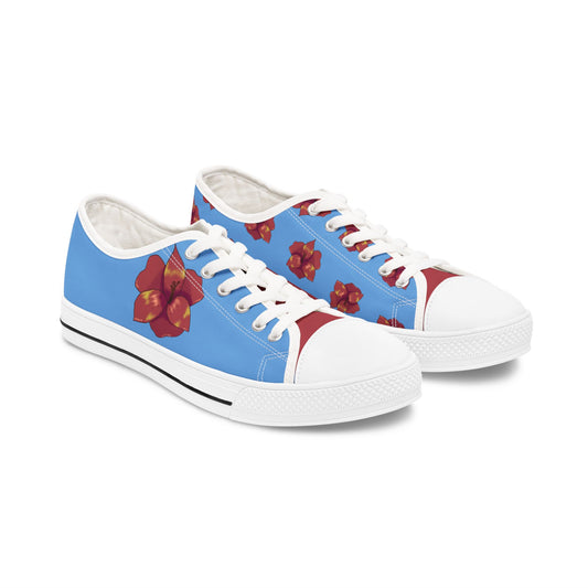 Floral Print Women's Low Top Sneakers, Casual Footwear, Spring Style, Gift for Her, Comfortable Sneakers, Everyday Wear