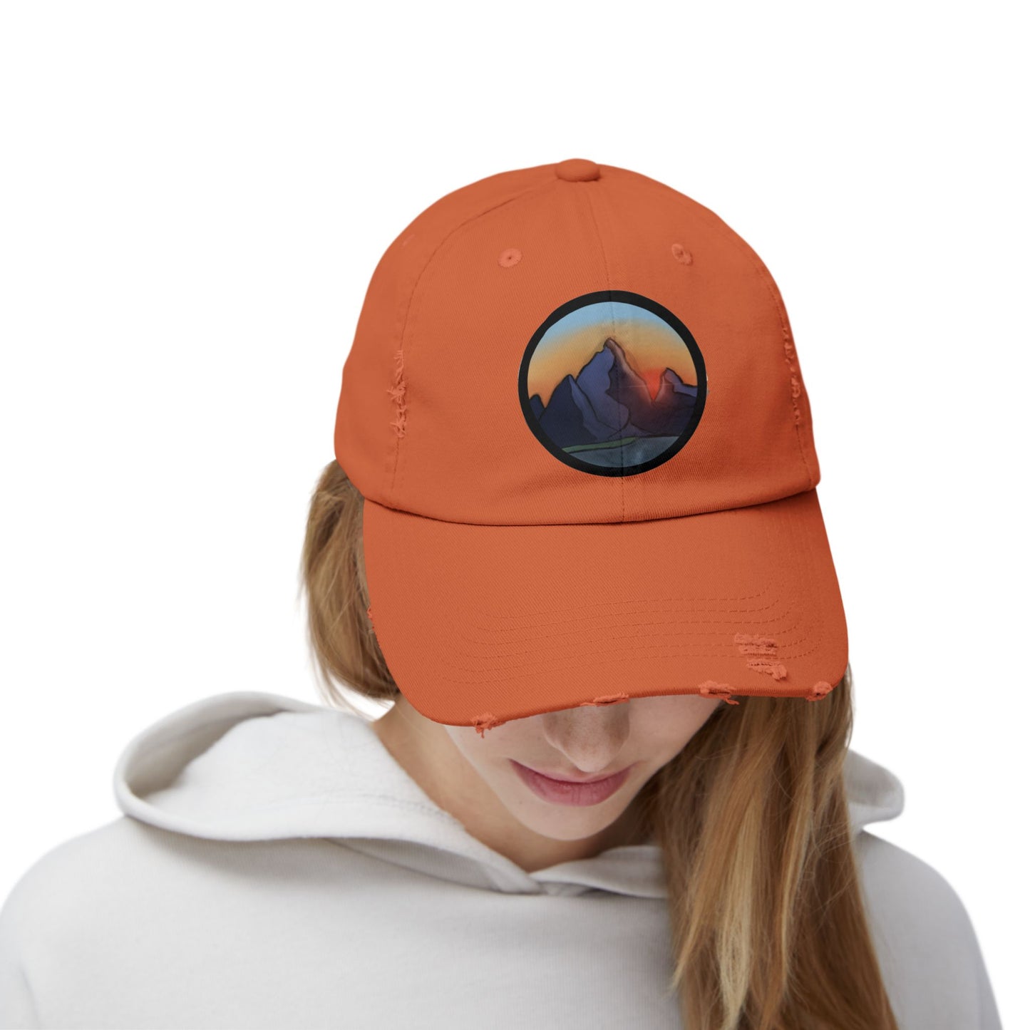 sunset Distressed Cap | Trendy Black Baseball Hat for Casual Outfits, Summer Fashion, Gift for Her, Outdoor Events, Everyday Wear