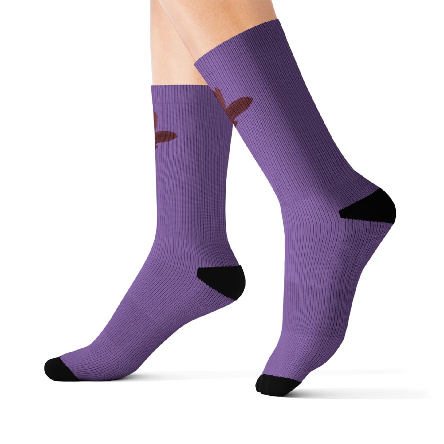 Cozy Lavender Floral Socks, Cute Gift for Her, Festival Wear, Everyday Comfort, Unique Sock Gift