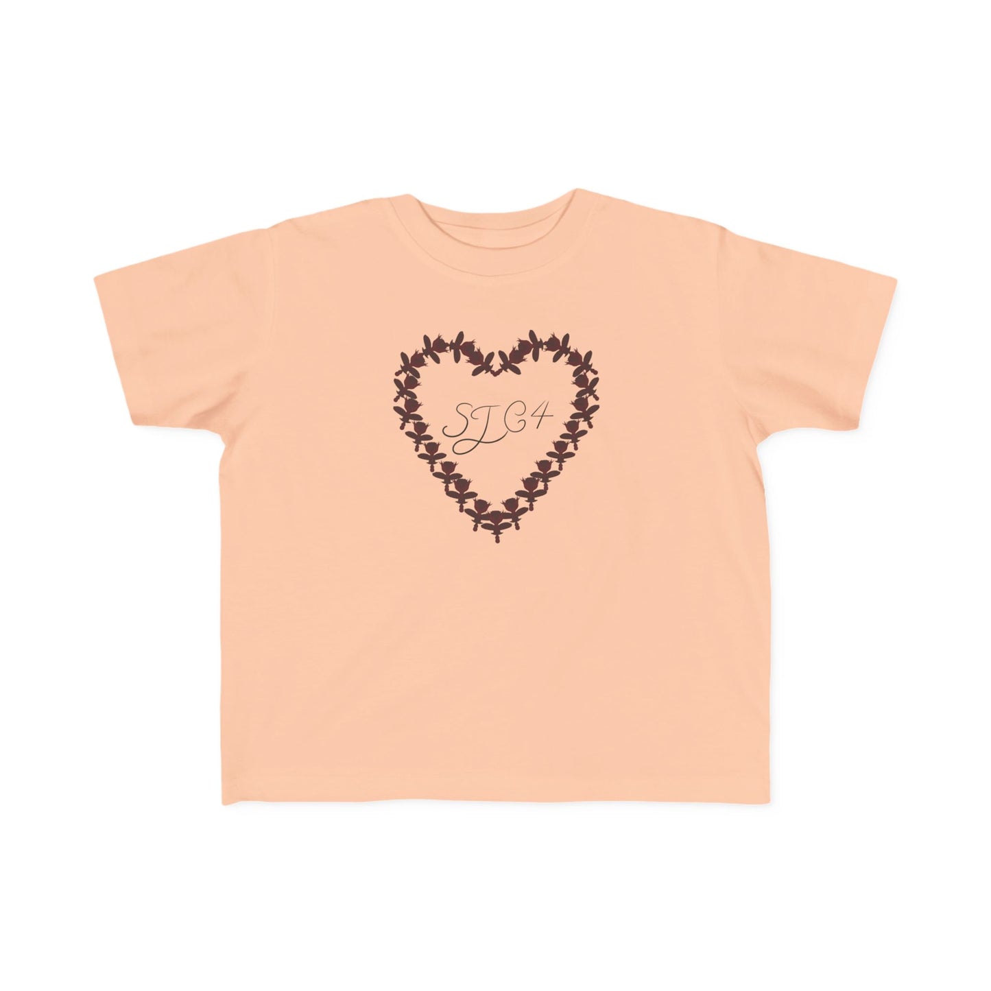 Heart-Shaped Floral Toddler Tee, Cute Kids T-Shirt, Baby Gift, Flower Print Shirt, Toddler Outfit, Party Wear