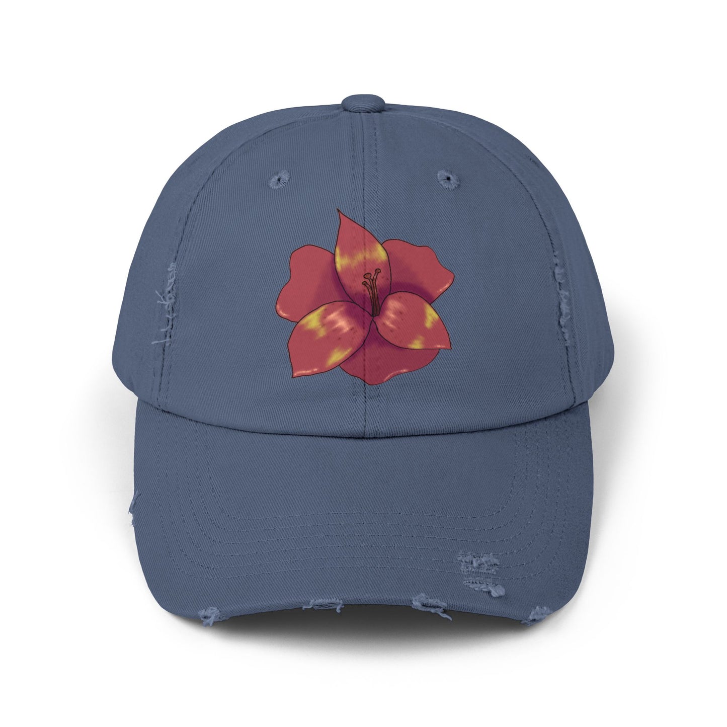 Floral Distressed Cap | Trendy Black Baseball Hat for Casual Outfits, Summer Fashion, Gift for Her, Outdoor Events, Everyday Wear