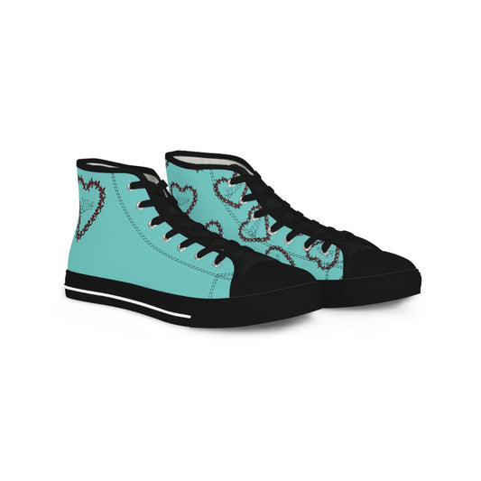 Blue Heart High Top Sneakers