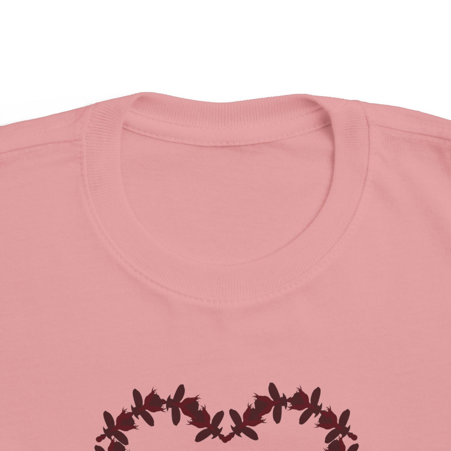 Heart-Shaped Floral Toddler Tee, Cute Kids T-Shirt, Baby Gift, Flower Print Shirt, Toddler Outfit, Party Wear