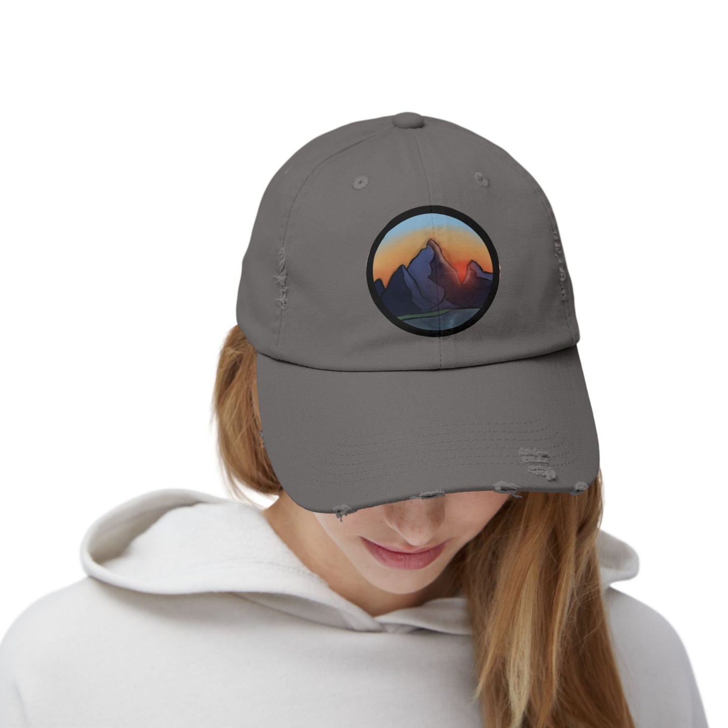 sunset Distressed Cap | Trendy Black Baseball Hat for Casual Outfits, Summer Fashion, Gift for Her, Outdoor Events, Everyday Wear