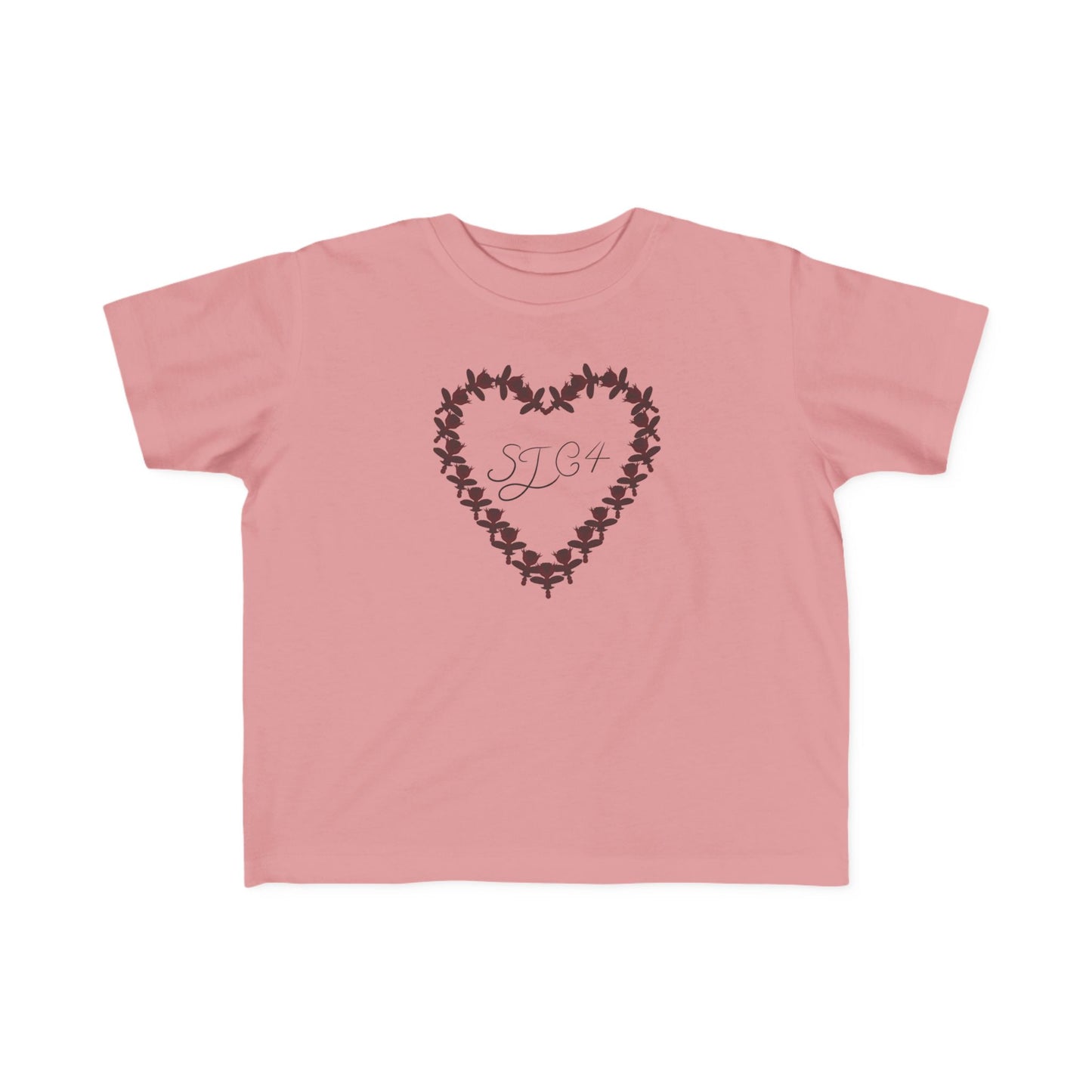 Heart-Shaped Floral Toddler Tee, Cute Kids T-Shirt, Baby Gift, Flower Print Shirt, Toddler Outfit, Party Wear