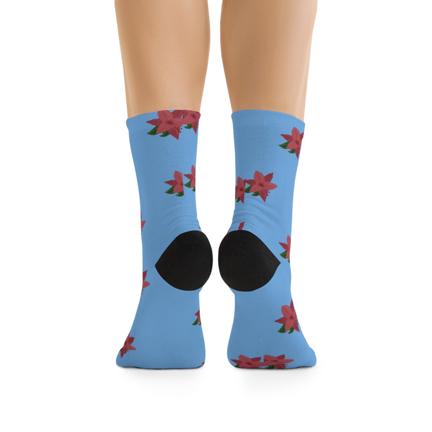 Colorful Floral Pattern Recycled Poly Socks - Eco-Friendly Gift, Stylish Accessory, Everyday Wear, Unique Sock Collection