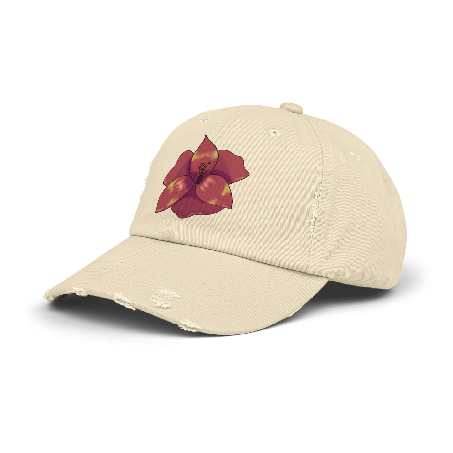 Floral Distressed Cap | Trendy Black Baseball Hat for Casual Outfits, Summer Fashion, Gift for Her, Outdoor Events, Everyday Wear