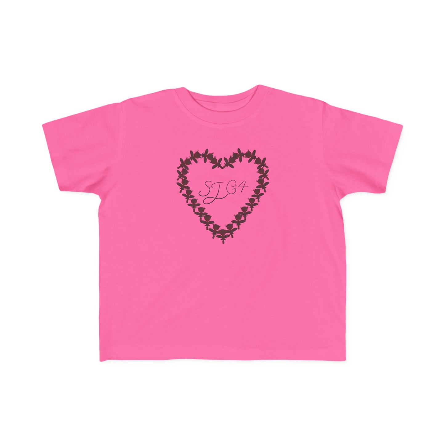 Heart-Shaped Floral Toddler Tee, Cute Kids T-Shirt, Baby Gift, Flower Print Shirt, Toddler Outfit, Party Wear