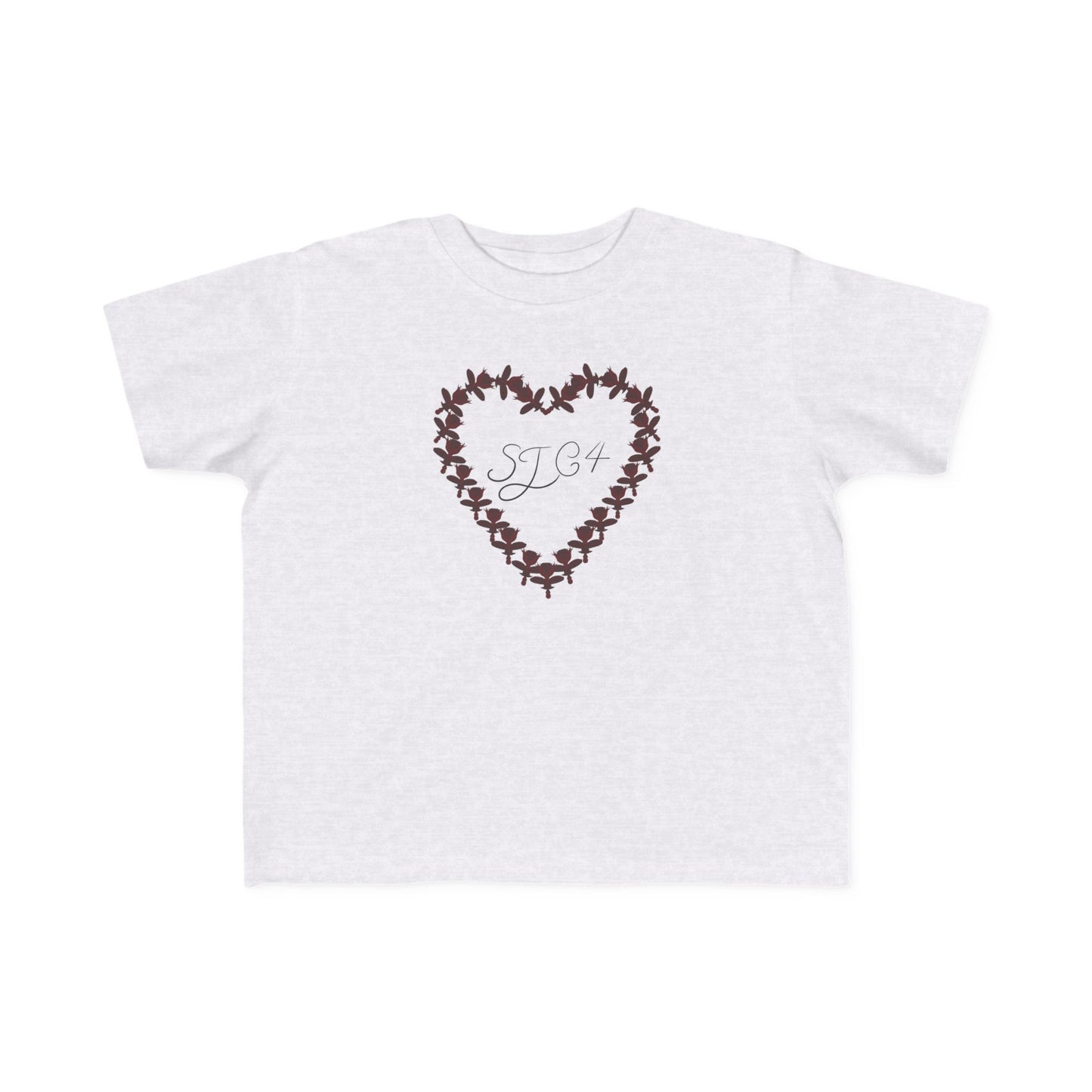Heart-Shaped Floral Toddler Tee, Cute Kids T-Shirt, Baby Gift, Flower Print Shirt, Toddler Outfit, Party Wear