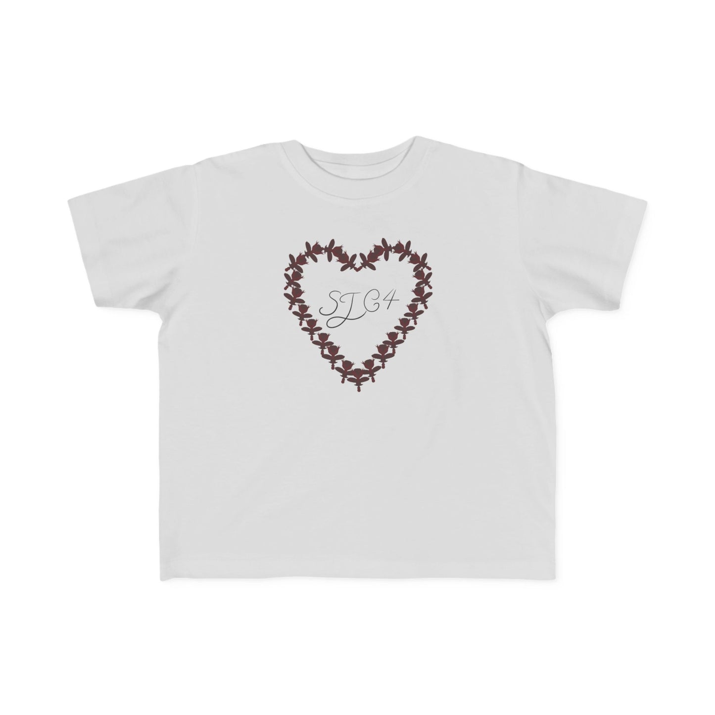 Heart-Shaped Floral Toddler Tee, Cute Kids T-Shirt, Baby Gift, Flower Print Shirt, Toddler Outfit, Party Wear
