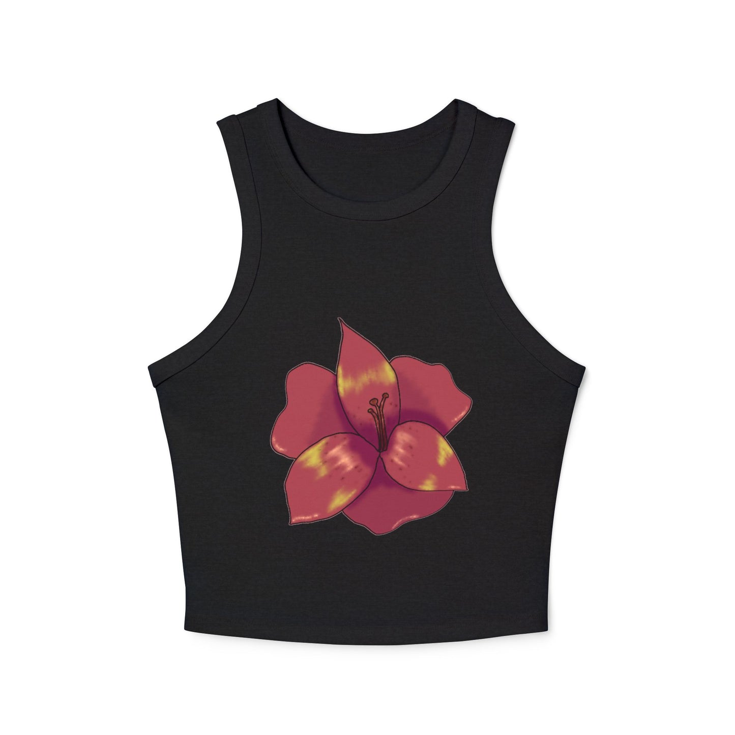 Floral Women's Ribbed Tank Top, Stylish Crop Top, Summer Wear, Beach Attire, Casual Outfit, Gift for Her