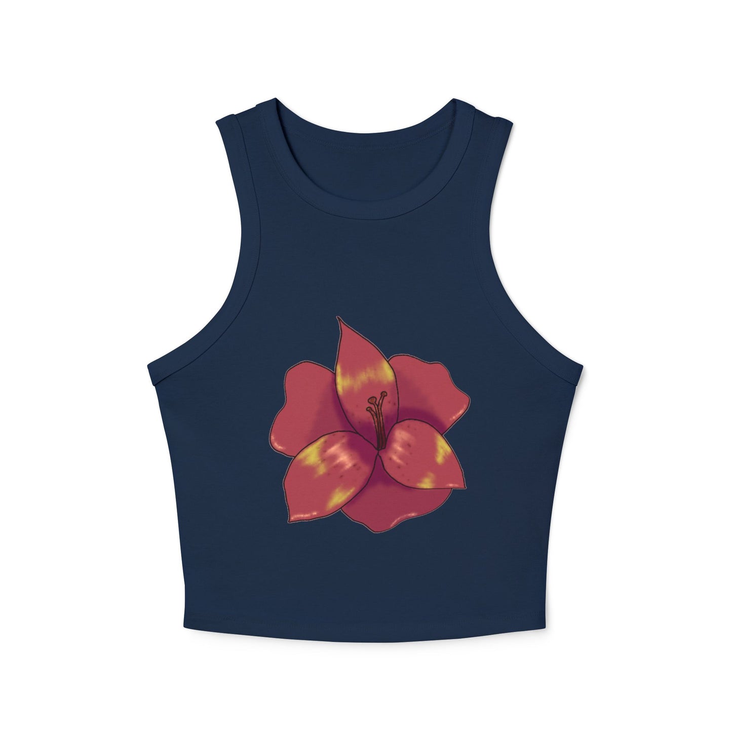 Floral Women's Ribbed Tank Top, Stylish Crop Top, Summer Wear, Beach Attire, Casual Outfit, Gift for Her