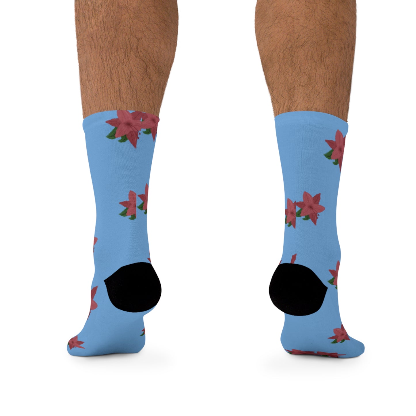 Colorful Floral Pattern Recycled Poly Socks - Eco-Friendly Gift, Stylish Accessory, Everyday Wear, Unique Sock Collection
