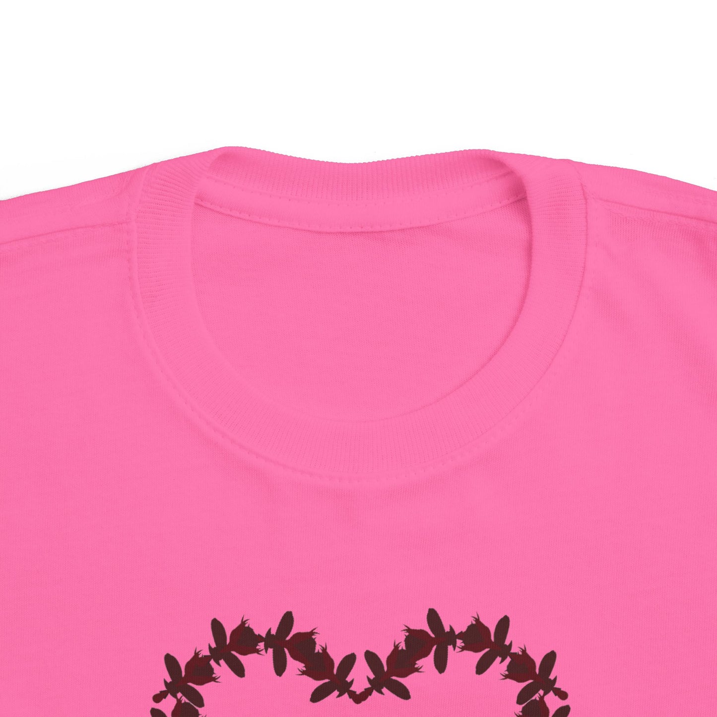 Heart-Shaped Floral Toddler Tee, Cute Kids T-Shirt, Baby Gift, Flower Print Shirt, Toddler Outfit, Party Wear